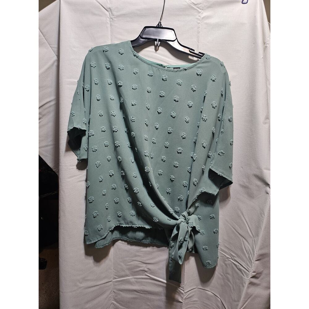 GOMORN Women's Textured Tie-Front Blouse